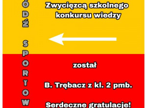 Wyniki szkolnego konkursu: "Łódź Sportowa."